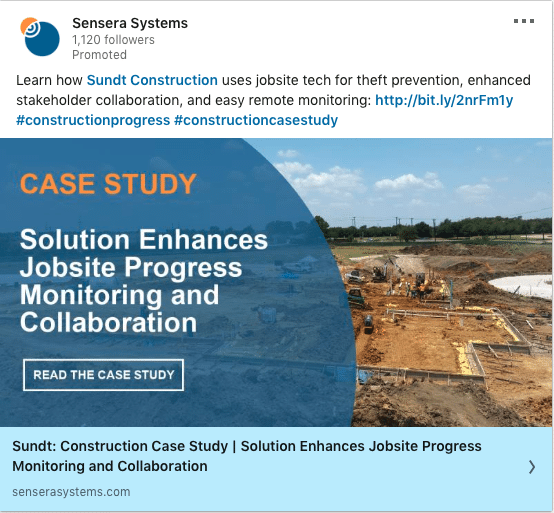 Sensera Systems ads on Jobsite Progress Monitoring and Collaboration