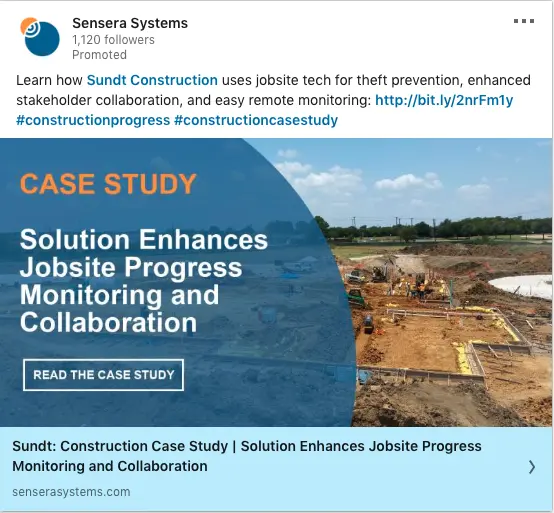 Sensera Systems ads on Jobsite Progress Monitoring and Collaboration