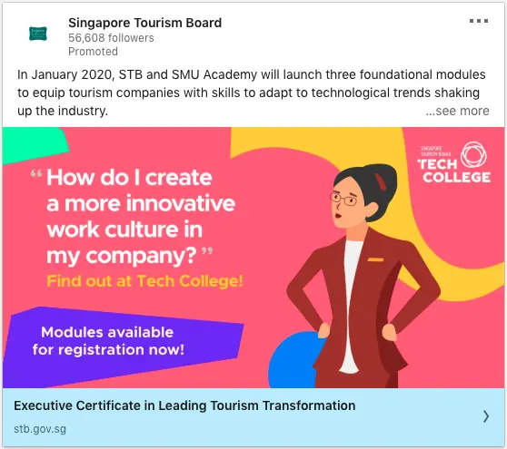 Singapore Tourism Board ads on Tourism Transformation
