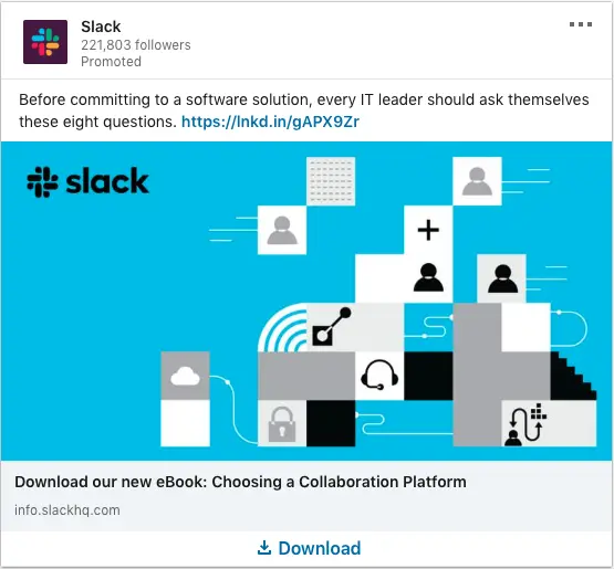Slack ads on Choosing a Collaboration Platform