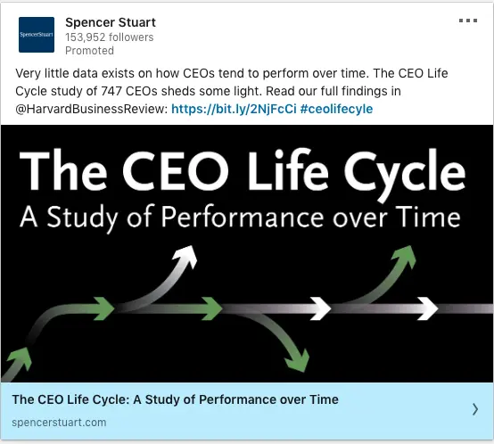 Spencer Stuart ads on The CEO Life Cycle