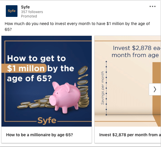 Syfe ads on how to be a millionaire