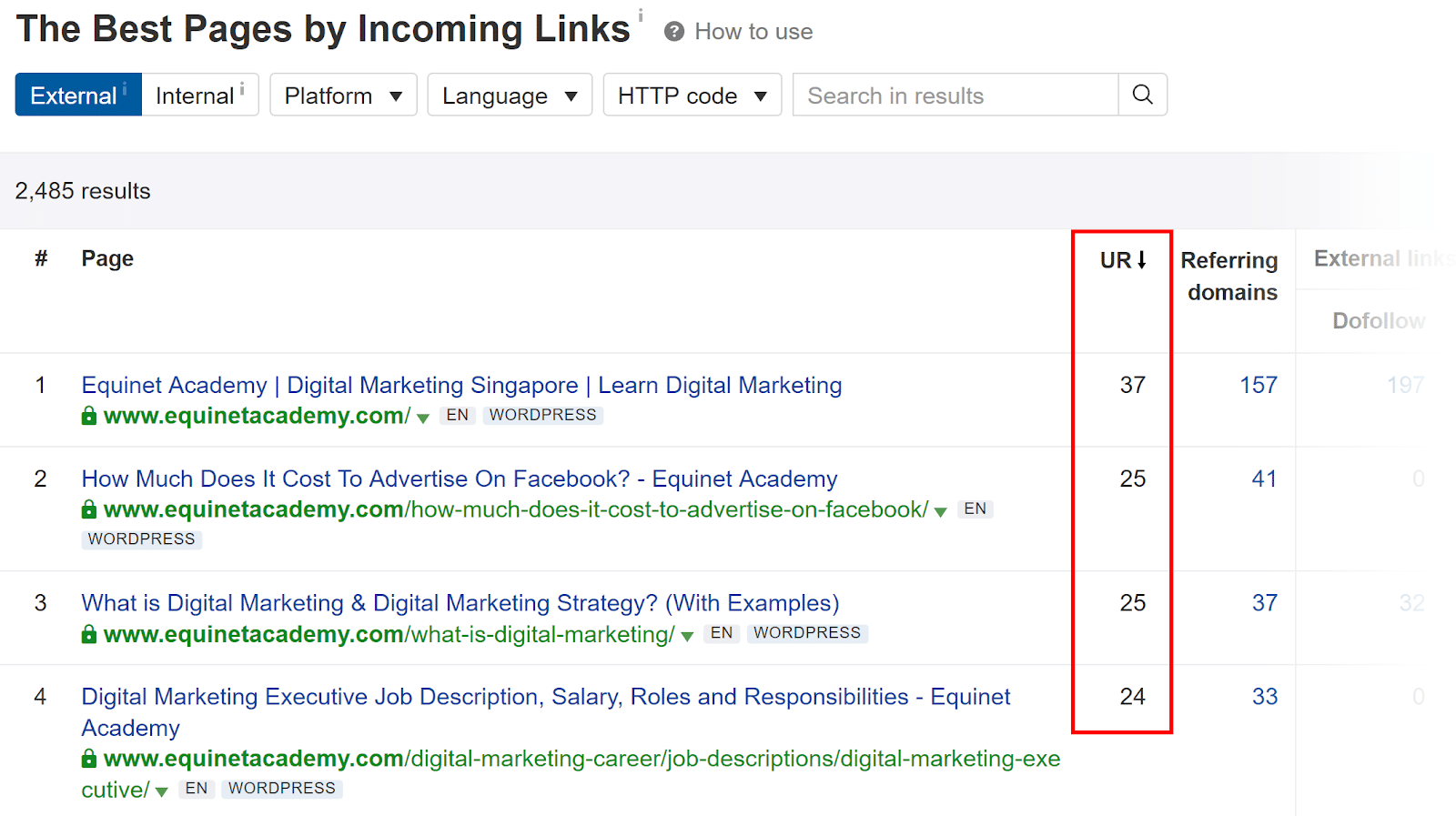 ahrefs-url-ratings-result