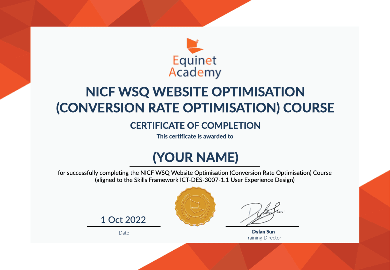 WSQ Conversion Rate Optimisation Course Certificate