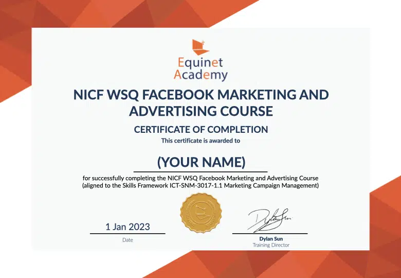 WSQ Facebook Marketing and Advertising Course Certificate