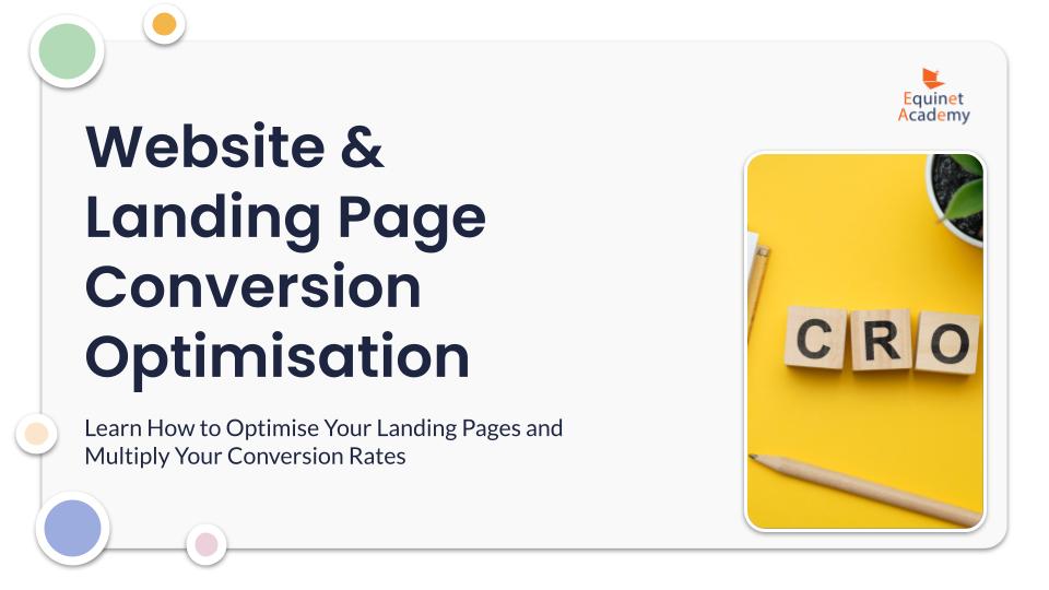 Website & Landing Page Conversion Optimisation Course Brochure Cover