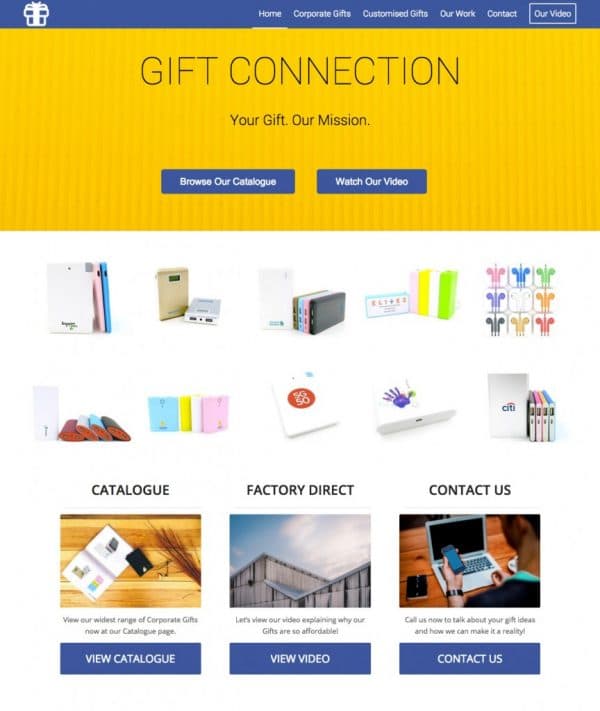 wordpress website trainee portfolio gift connection