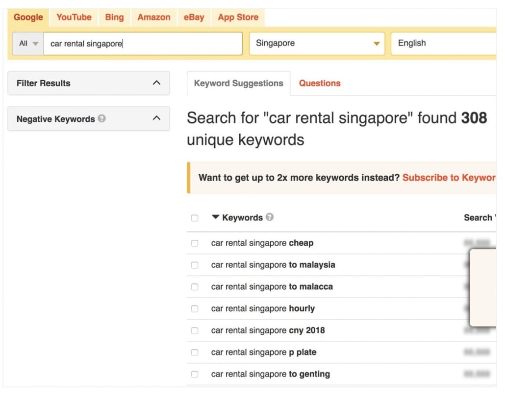 keywordtool.io sample keyword generated