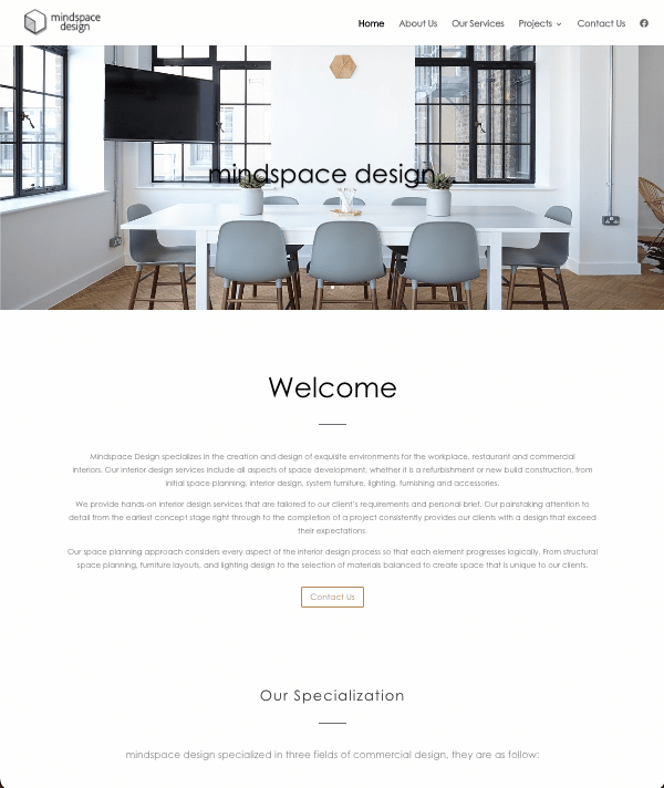 wordpress website trainee portfolio mindspace design