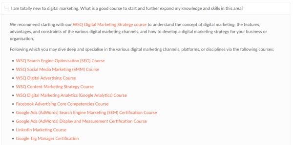 questions and answers of courses