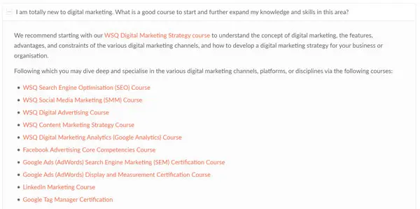 questions and answers of courses