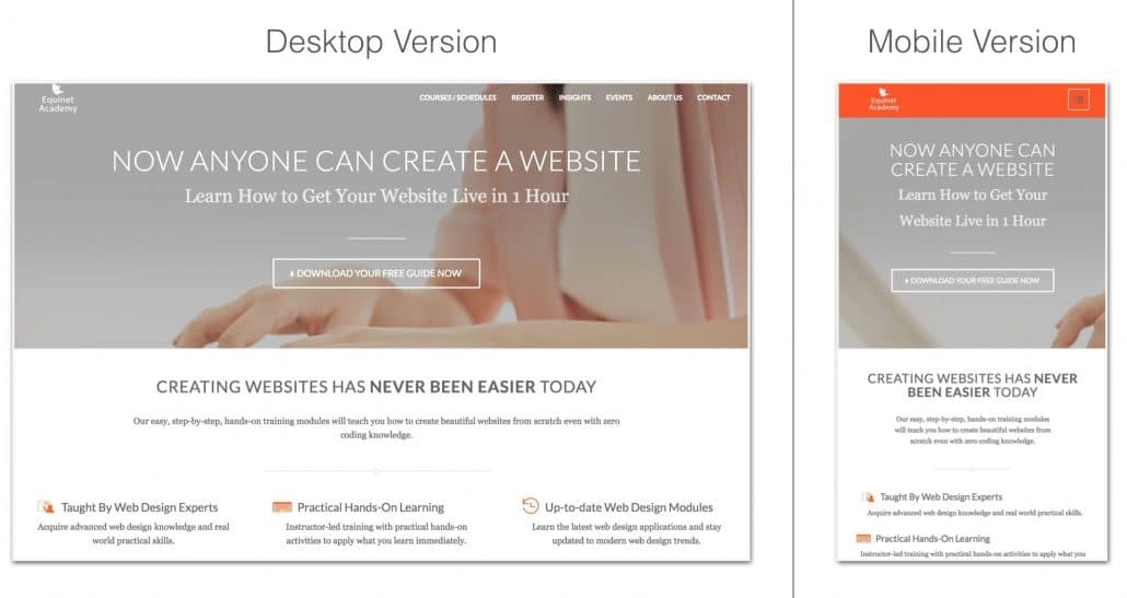 Desktop Vs Mobile Responsive Versions