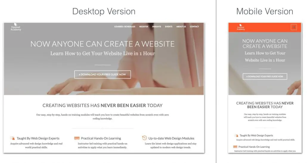Desktop Vs Mobile Responsive Versions